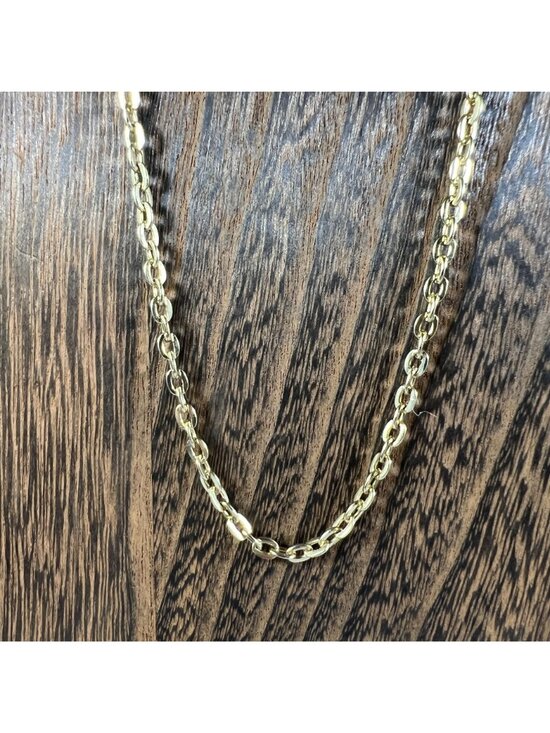 Gold Tone Rope & Figaro Chain Necklace Set - Picture 2 of 3